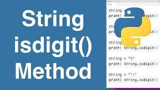 String isdigit() Method | Python Tutorial