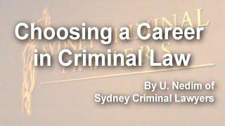 Choosing a Career in Criminal Law