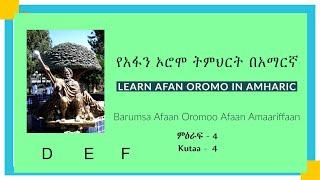 ክፍል 4 #የዳ ኤ እና ፋ #ቤት #ቃላት Kutaa 4: #Jechoota #mana 'D, E fi F'