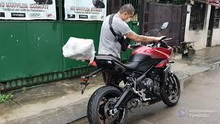 Triumph Tiger Sport 660 2022 with Akrapovic HP 61mm real carbon tip cat delete