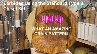 Woodturning. Wow! Amazing grain pattern. Ash bowl. Carbides. Using the Standard Type 3 Set