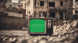 Old Retro TV in Destroyed City Green Screen | 4K | Vintage | Global Kreators