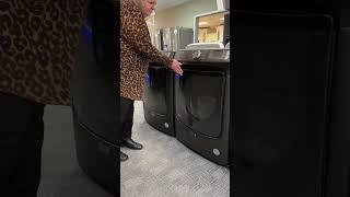  New finish  introducing Maytag’s new “Volcano Black” laundry models! Come see it in person.