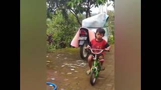 video viral lucu|anak kecil jatuh dari sepeda