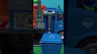 Awesome garbage trucks keeping our town clean !  #blippi #shorts #truck #toyplay