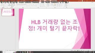 HLB 거래량 없는 조정! 개미 털기 끝자락! 시황분석