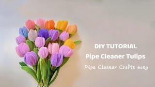 DIY Tulip Flower | how to make beautiful and easy tulip flower | handmade diy pipe cleaner tulip