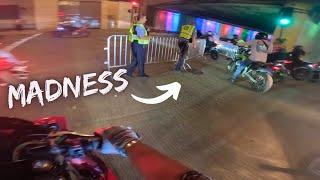 Cops BOX IN Riders In Downtown Chicago - Mexican Independence Day!