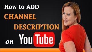 How to Add Channel Description on YouTube