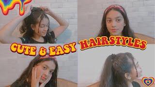 CUTE and EASY HAIRSTYLES for teens| how to style bangs|Fariha S