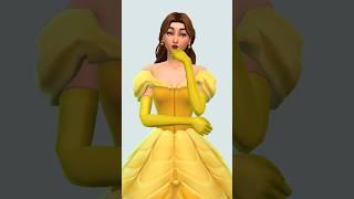 Disney Princess CAS Challenge Part 3  #sims4 #simscas #simschallenge #shorts #disney #belle