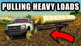 2500 DURAMAX PULLING HEAVY LOADS OF HAY| TIREDBOG | FARMING SIMULATOR 2019| EP#5