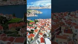 Symi village  Drone view #symi #symitv #symivillage #islandlife  #dronephotography #dronevideo