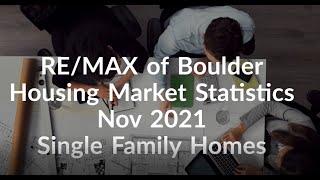 RE/MAX of Boulder Housing Market Statistics Nov 2021 – Single Family Homes