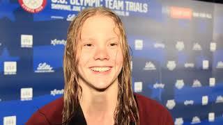 14-year-old Audrey Derivaux on Swimming in an Olympic Trials Final: "It was insane crazy"