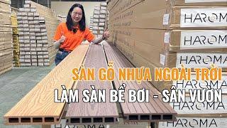 Sàn gỗ nhựa ngoài trời làm sàn bể bơi sân vườn | Sàn chịu lực ngoài trời | Haroma