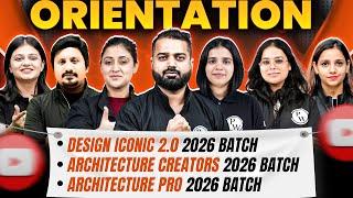 Arch.Creators 2026 & Arch. Pro 2026 & Design Iconic 2.0 2026 Batch LIVE ORIENTATIONPW Design & Arch