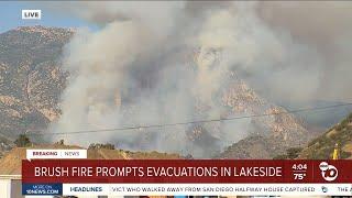Brush fire near El Monte Park in Lakeside triggers evacuation order