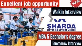 Walkin Interview - Sharda Motors | Bachelor's degree/MBA | how to apply?| simply jpr