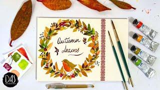 No-Fail Watercolor: Effortless Fall Wreath (with a FUN Simple Trick for Beginners)