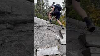 Wildcat trail is so steep, even the rocks have stairs #hiking #appalachiantrail #whitemountains #nh