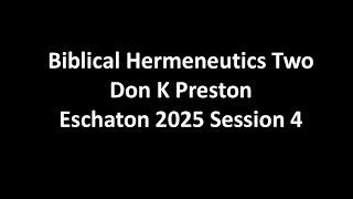 Eschaton 2025 Session 4
