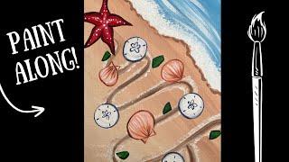 EP233- 'Beachcombers' Christmas Tree' easy acrylic painting tutorial beachy holidays