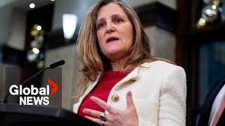 Freeland resigns from cabinet, blames Trudeau for decision