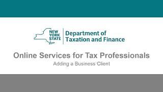 Online Services for Tax Professionals: Adding a Business Client