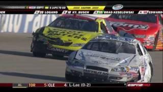 2009 NASCAR Nationwide race Joe Nemechek flips over in Nashville HD