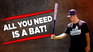 Baseball Workout For Hitters (NOTHING BUT A BAT?!)
