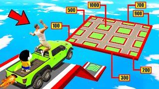 SHINCHAN AND FRANKLIN TRIED THE IMPOSSIBLE GRID GAP POINTS JUMP PARKOUR CHALLENGE GTA 5