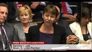 David Cameron evades Caroline Lucas question on housing at PMQ