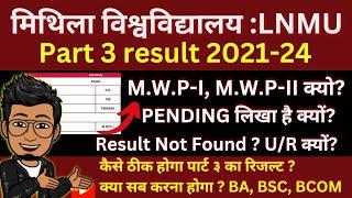 LNMU Part 3 result pending: MWP 1, MWP 2, पेंडिंग रिजल्ट कैसे सुधार होगा ? U/R kya hai result me ?