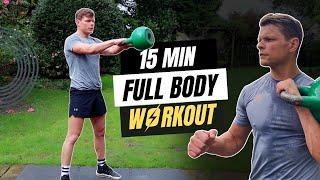 Intense 15 min Full Body Kettlebell Workout for busy parents