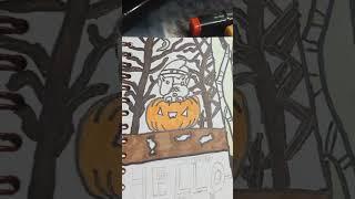 Котик в тикві #art #artwork  #helloween  #cat  #малювання  #котики #малюнки  #хелоуин