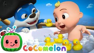 5 Little Ducks Bath Time | NEW  CoComelon Animal Time | Animals for Kids