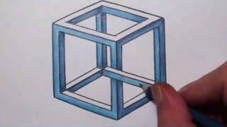 How To Draw an Impossible Cube - Optical Illusion