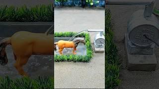 How to make mini motor water pump project horse water bathed videos # 321