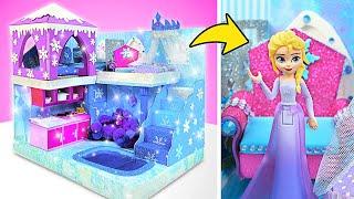 DIY Elsa's Ultimate Mini Castle with Water Slide and Icy Pool from Cardboard️