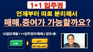 1+1입주권, 언제부터 분리해서 매매.증여 가능? / 재개발 재건축 1+1입주권의 양도세 / 1+1입주권의 매매 / 1+1입주권의 증여 / 재개발 재건축 이전고시