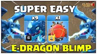 SUPER EASY Electro Attack!! Th15 Mass E-Dragon + Blimp Attack Strategy (Clash of Clans)