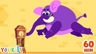 Hickory Dickory Dock ️ Elephant Jumps on the Clock  Youkids Nursery Rhymes