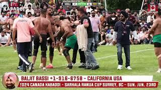 Semi 2 - Sarhala Ranuan Vs. Abbotsford Lions - 2024 Canada Kabaddi