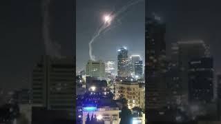Moment Iranian missile targets Tel Aviv