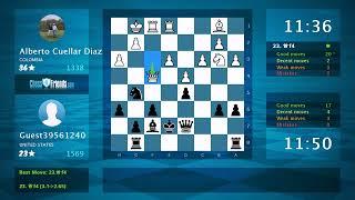 Chess Game Analysis: Alberto Cuellar Diaz - Guest39561240, 0-1 (By ChessFriends.com)