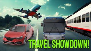 Journey Showdown: Car, Train, Bus, or Plane!