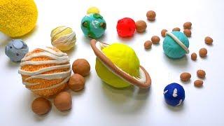 DIY How to make Play Doh Solar System Planets & its Moons How many Moons in universe Play dough