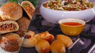 Stuffed Meat Buns & Chutney, Paste Greek Salad & Chutney Recipe