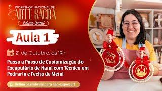 Aula 01 - Escapulário de natal com técnica em pedraria e fecho de metal